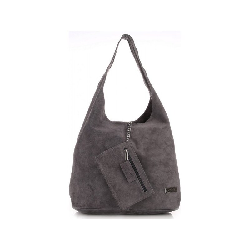 Kožené kabelka shopper bag Vittoria Gotti šedá V8802 67016978