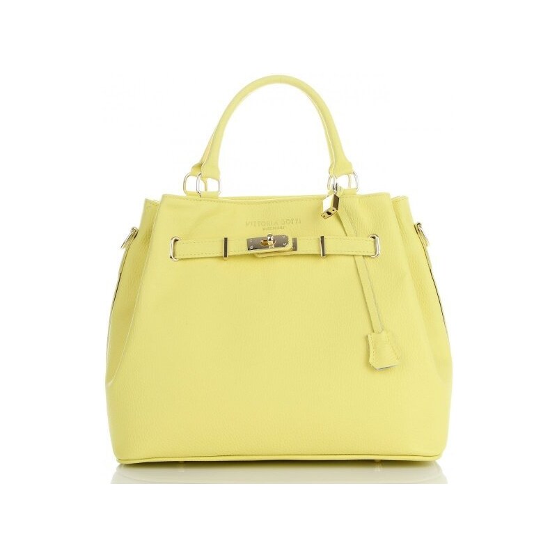 Kožené kabelka kufrík Vittoria Gotti limetková V366 64502431