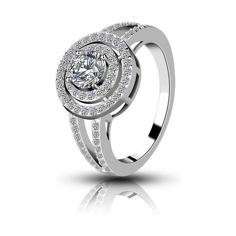 Emporial strieborný rhodiovaný prsteň Kráľovská elegancia 41501728