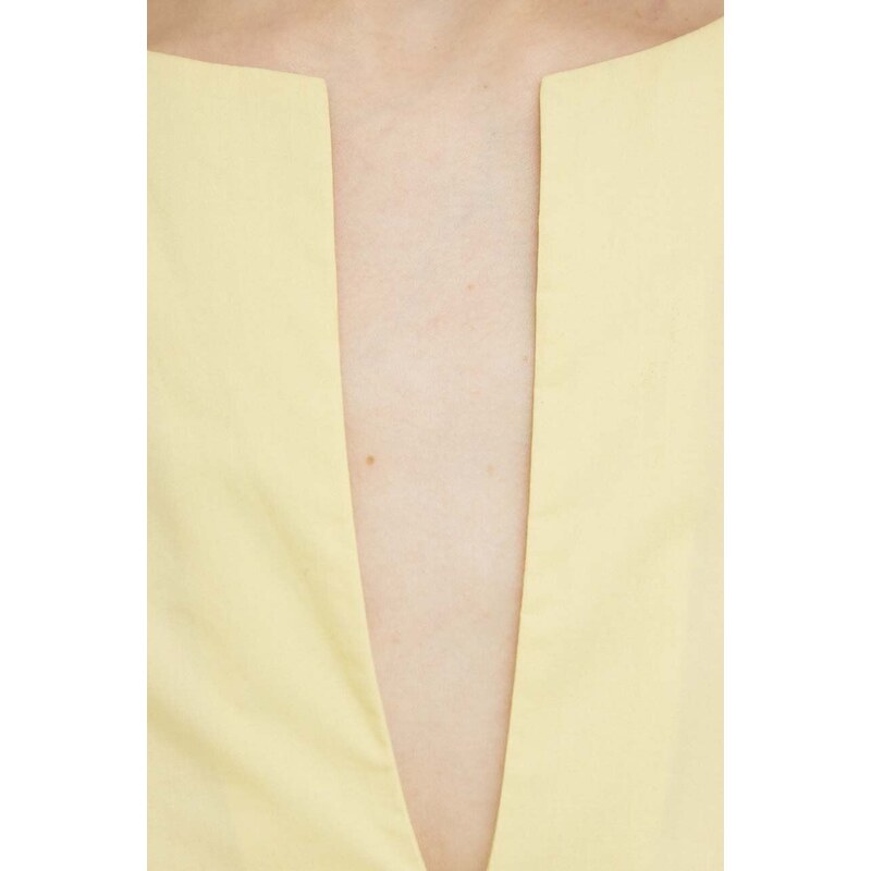 Bavlnené šaty By Malene Birger žltá farba, maxi, oversize