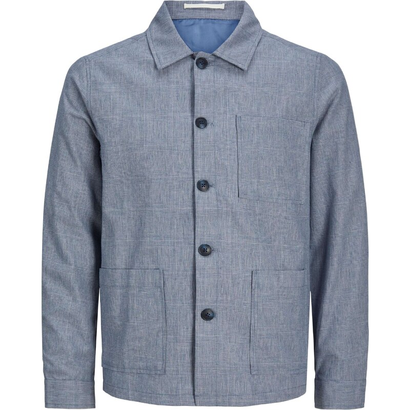 JACK & JONES Prechodná bunda Riviera modrosivá / biela 40911411