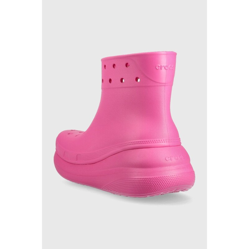 Gumáky Crocs Classic Crush Rain Boot 207946.6UB-6UB, dámske, ružová farba, 207946