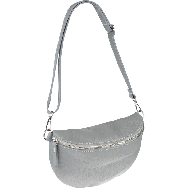 Sivá kožená talianska crossbody kabelka Reni Grande Grigia NovaKabelka 39697927