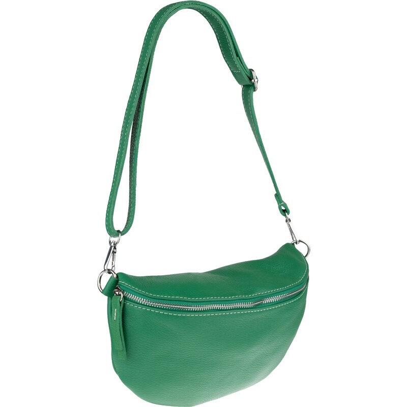 Zelená kožená talianska crossbody kabelka Reni Grande Verde 39697926