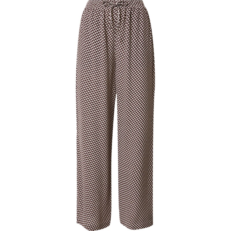 A LOT LESS Nohavice Leila tmavohnedá / prírodná biela 40795700