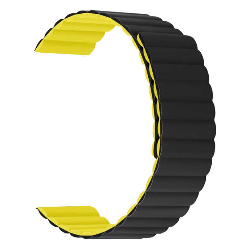 Madvell Magnetický silikónový remienok Active čierna so žltou 20mm 44954629