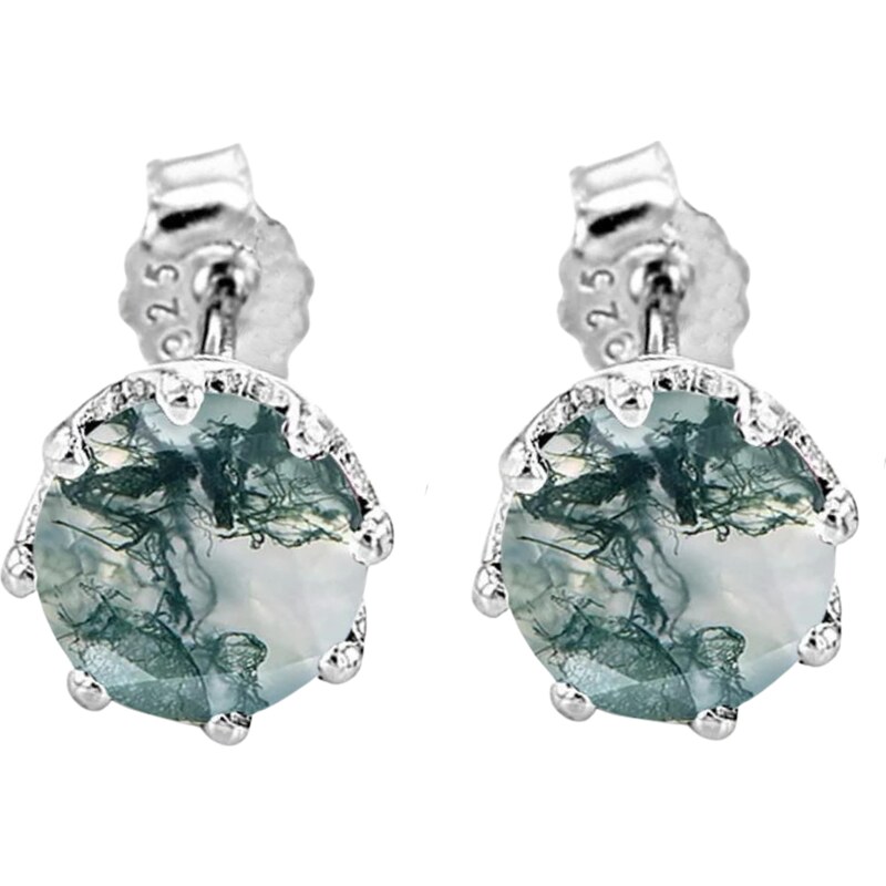 Olivie Strieborné náušnice MACHOVÝ ACHÁT 7371 40797553