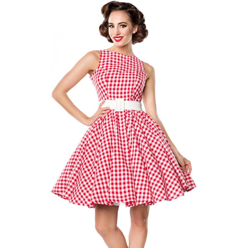 Glara Áčkové šaty s kockovanou potlačou 46183535