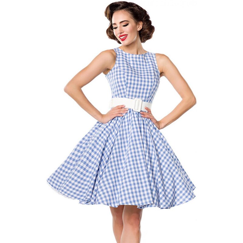 Glara Áčkové šaty s kockovanou potlačou 53199959