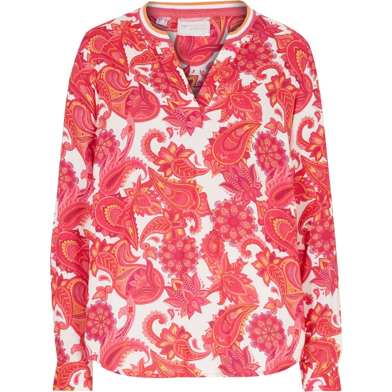 bonprix Tuniková blúzka z padavej viskózy, farba ružová 49696823