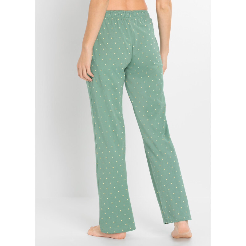 bonprix Pyžamové nohavice (2 ks v balení), farba zelená