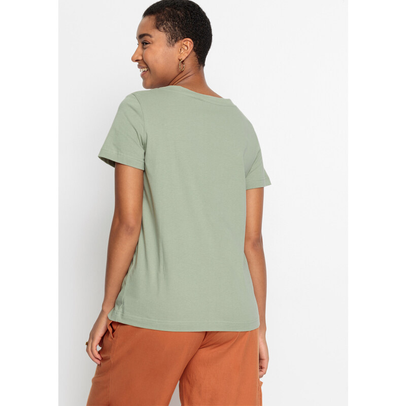 bonprix Tričko, potlačené, z bio bavlny, farba zelená