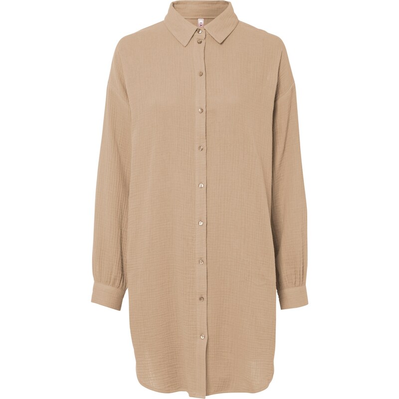 bonprix Dlhá blúzka, mušelínová, farba béžová 47722605