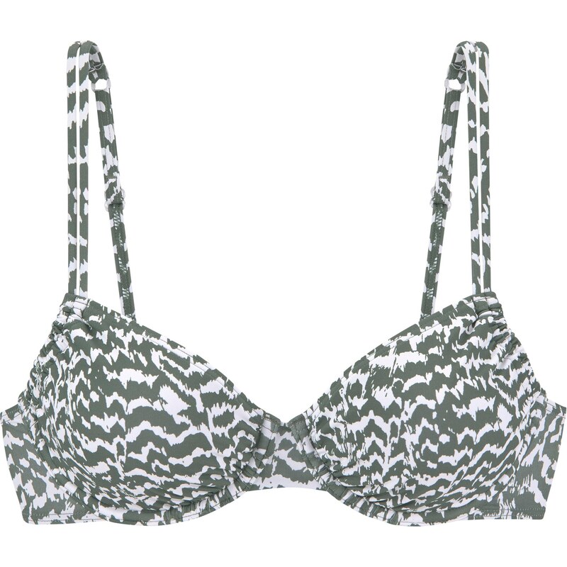 LASCANA Bikinový top olivová / biela 54241617
