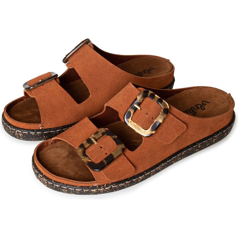 Vlnka Dámske kožené šľapky Gabriela hnedá veľkosti obuvi - dospelí 36 65129500