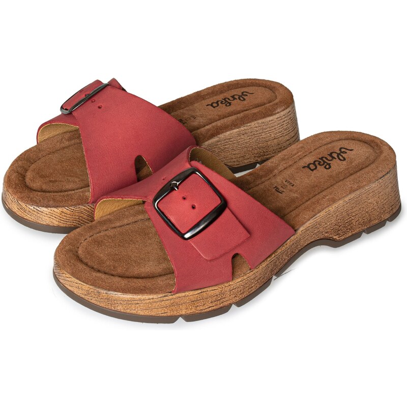 Vlnka Dámske kožené šľapky Lenka červená veľkosti obuvi - dospelí 36 65079903