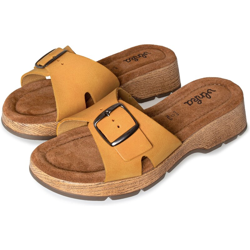 Vlnka Dámske kožené šľapky Lenka žltá veľkosti obuvi - dospelí 36 65079904