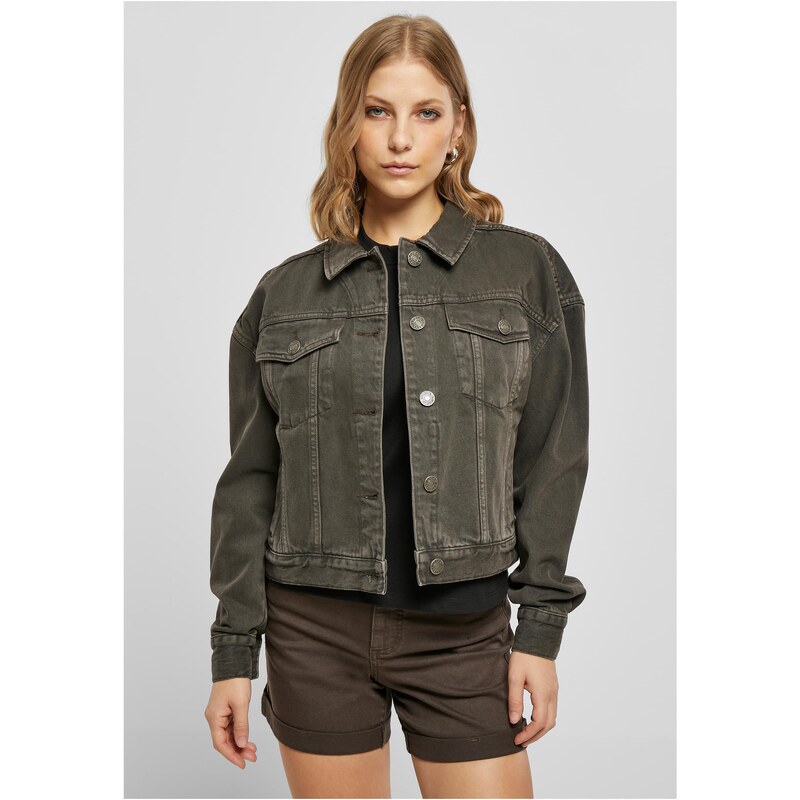 Urban Classics Womens Oversized Colorful Denim Jacket Brown 50664151