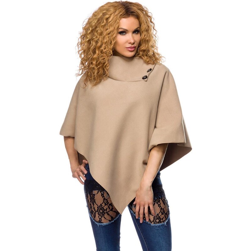 Glara Jednofarebné pončo 40828097