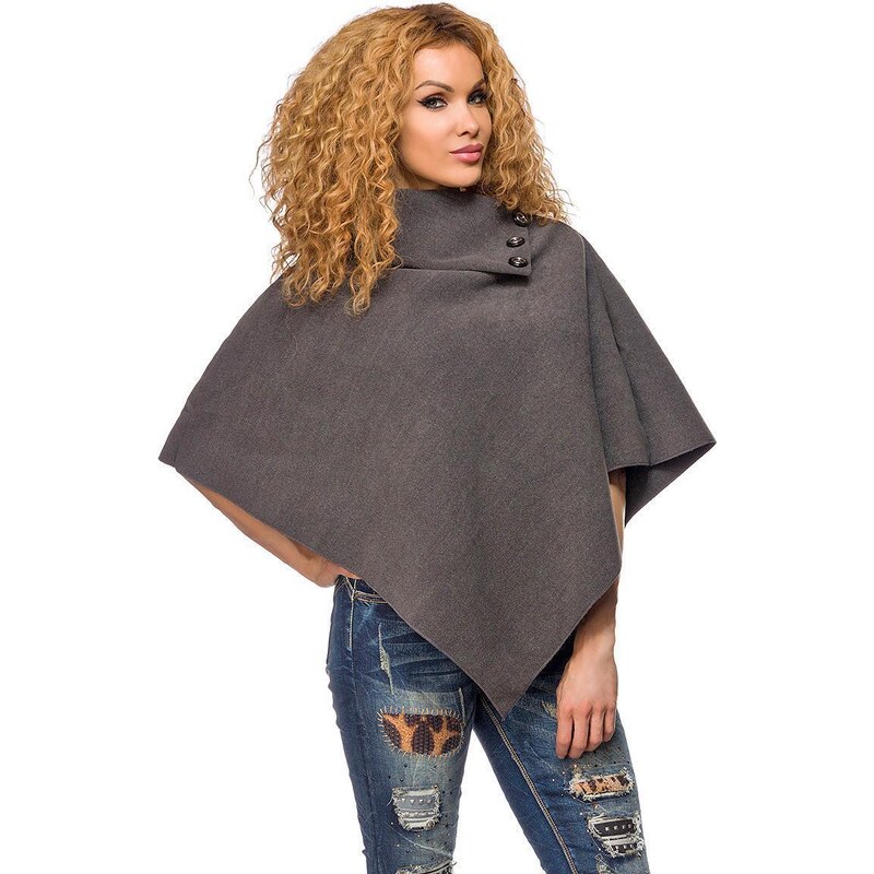 Glara Jednofarebné pončo 40828098