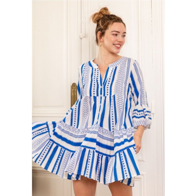 Last Queen Bielo-modré mini šaty 40851257