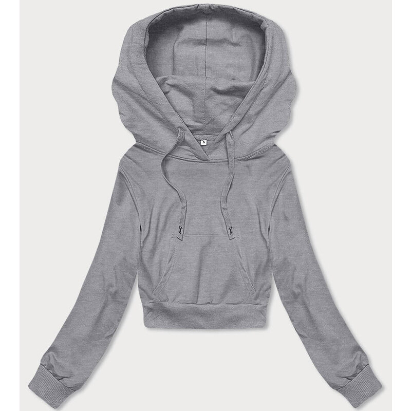 J.STYLE Svetlosivá krátka tepláková mikina s kapucňou (8B939-2) 41247275