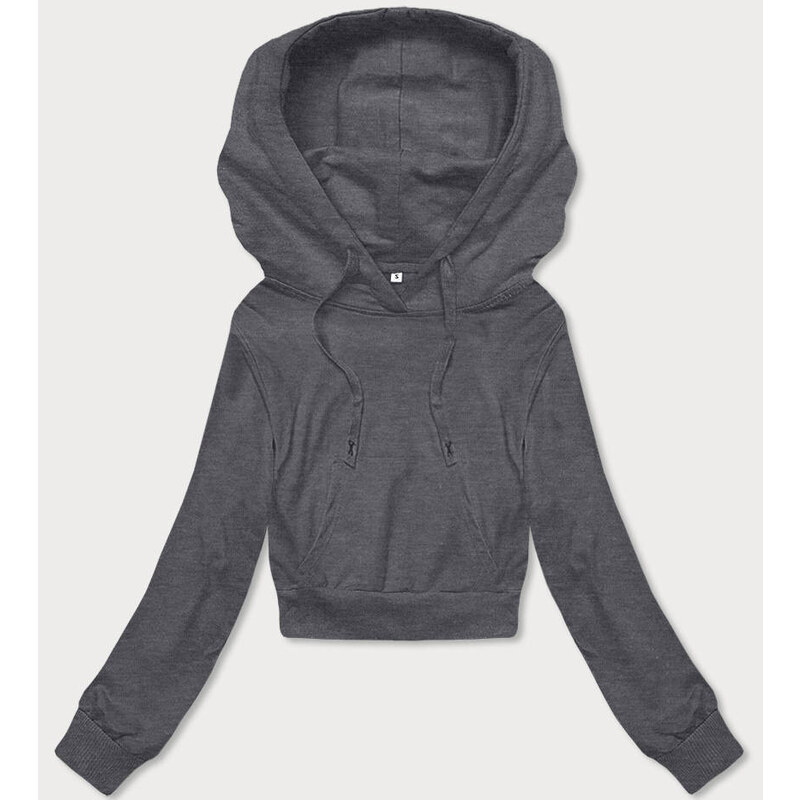 J.STYLE Tmavosivá krátka tepláková mikina s kapucňou (8B939-5) 41247277