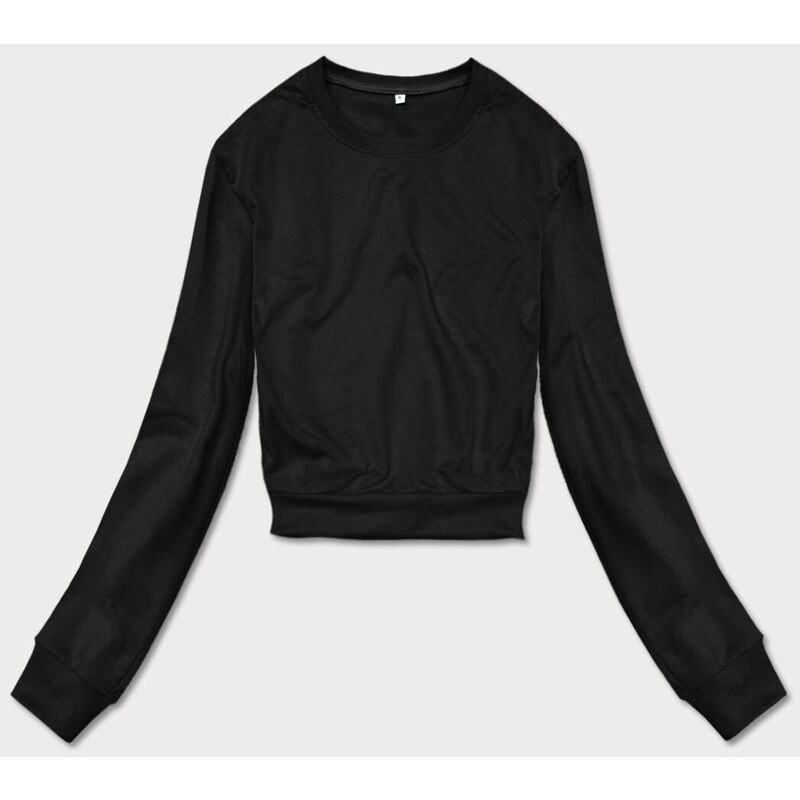 J.STYLE Dámska tenká krátka mikina čierna (8B938-3) 41247289