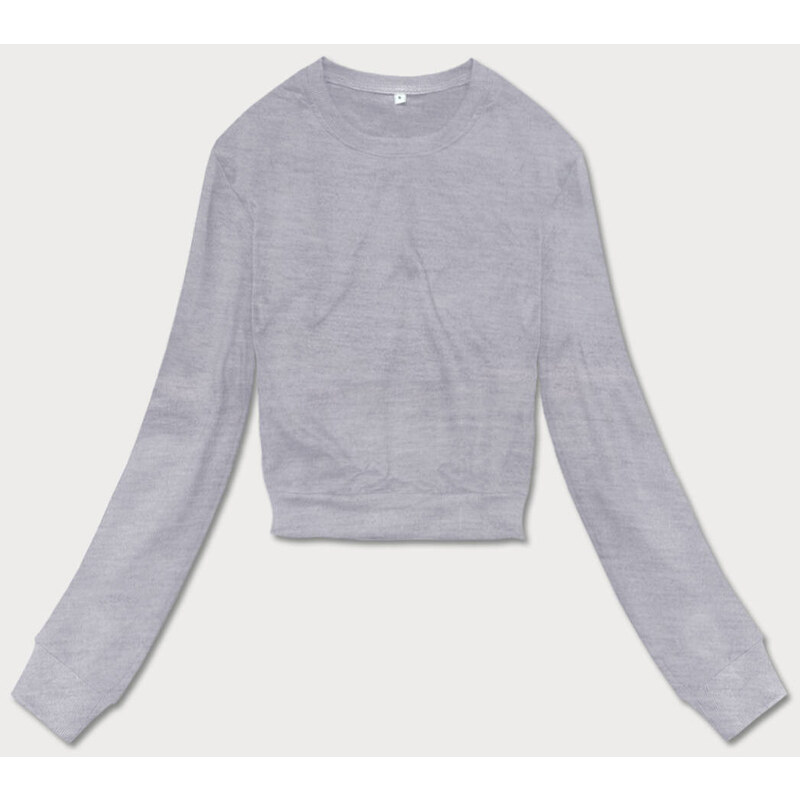 J.STYLE Dámska tenká krátka mikina svetlo šedá (8B938-2) 41247294