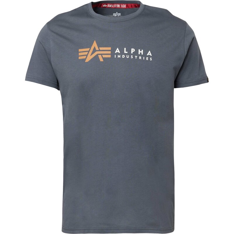 ALPHA INDUSTRIES Tričko grafitová / marhuľová / biela 40938993