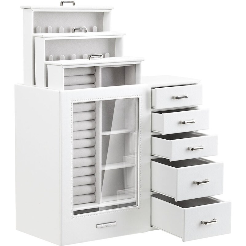 Troli Dizajnová biela koženková šperkovnica 66588124