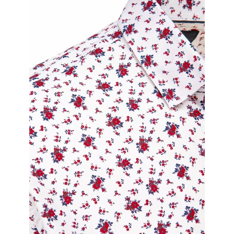 Buďchlap Biela košeľa s červeným florálnym vzorom