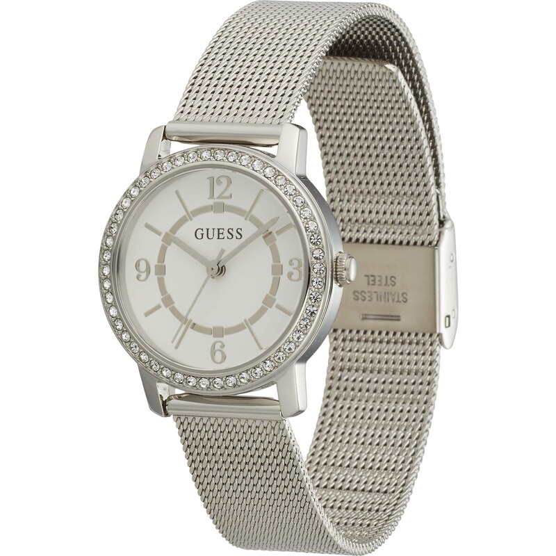 GUESS Analógové hodinky Melody strieborná / biela 55017544
