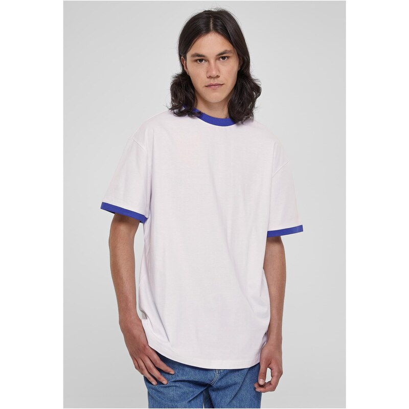 Urban Classics Oversized Ringer T-shirt white/royal 50564429