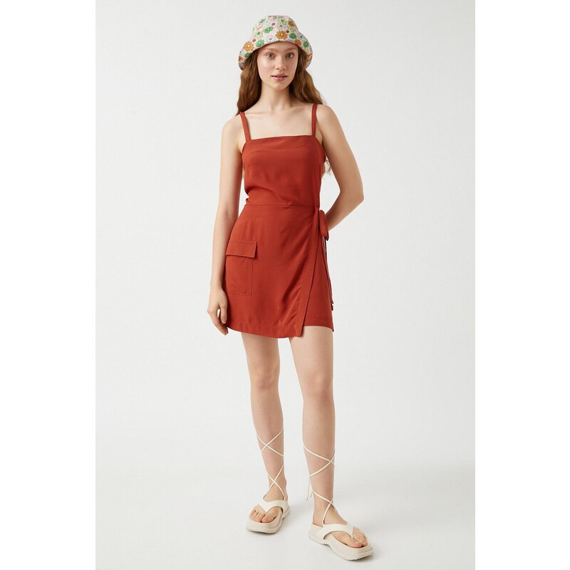 Koton Shorts Overalls With Lace-Up Waist