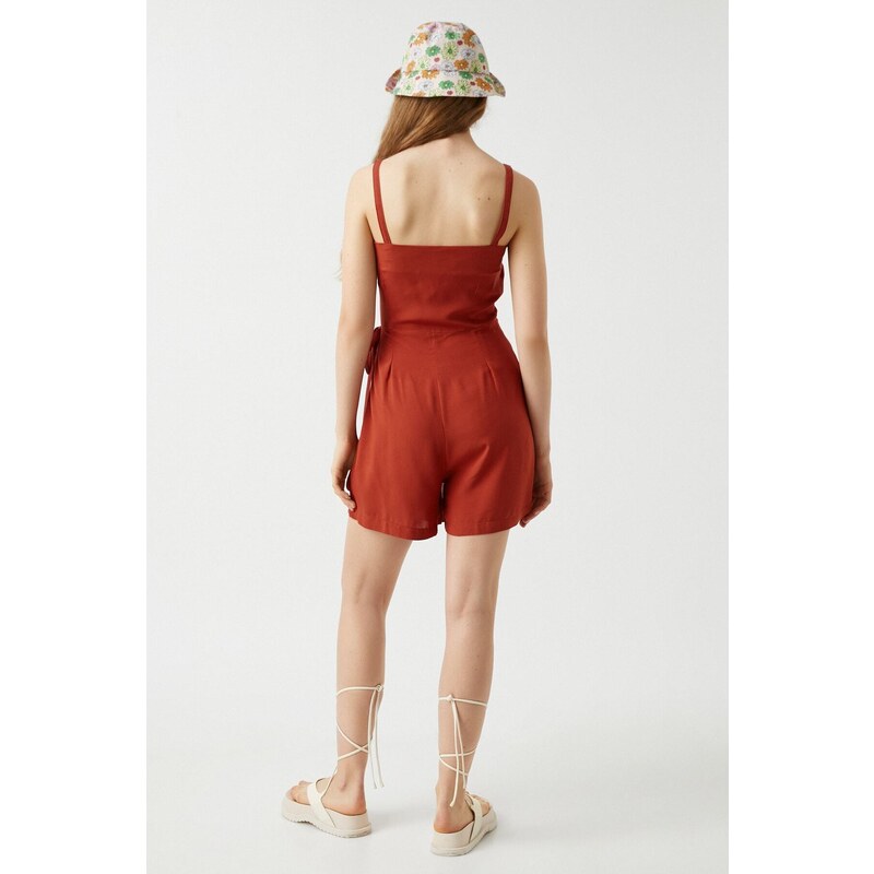 Koton Shorts Overalls With Lace-Up Waist