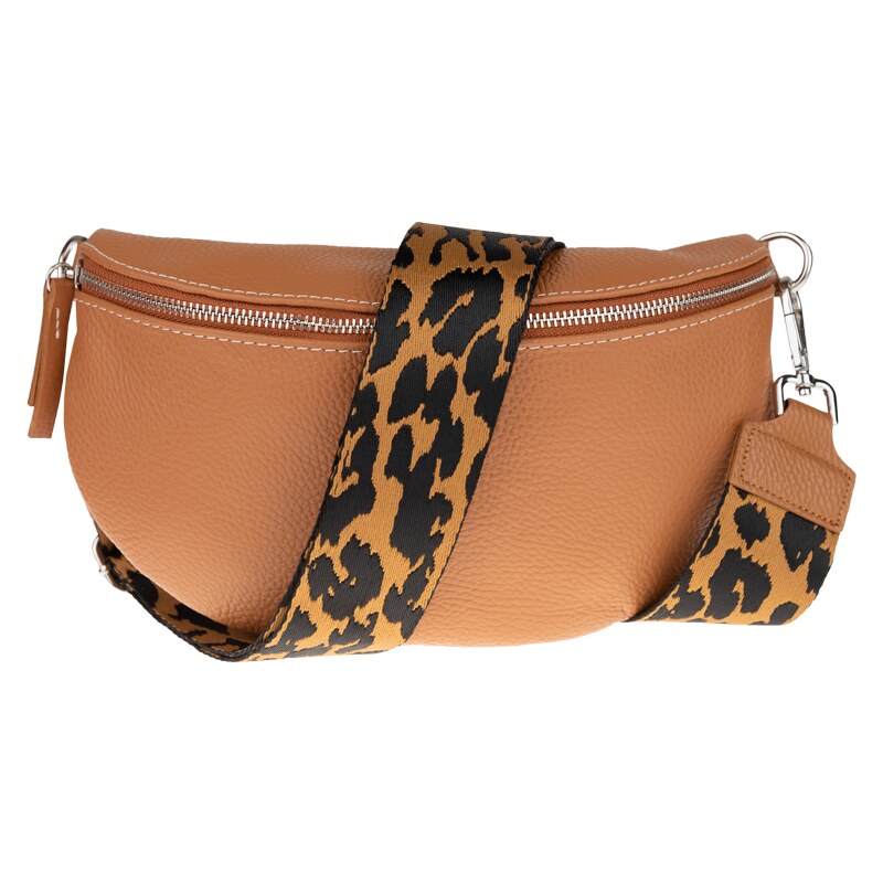 Camel kožená talianska crossbody kabelka Reni Grande Camel s prídavným 40954079