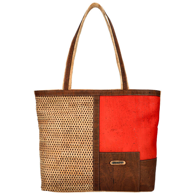 ELENCO Korková dámska kabelka cez rameno 825MS červená 40954103