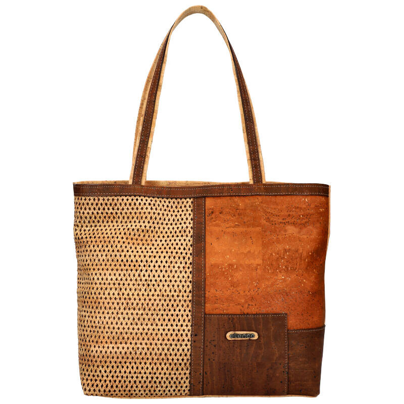 ELENCO Korková dámska kabelka cez rameno 825MS camel hnedá 40954105