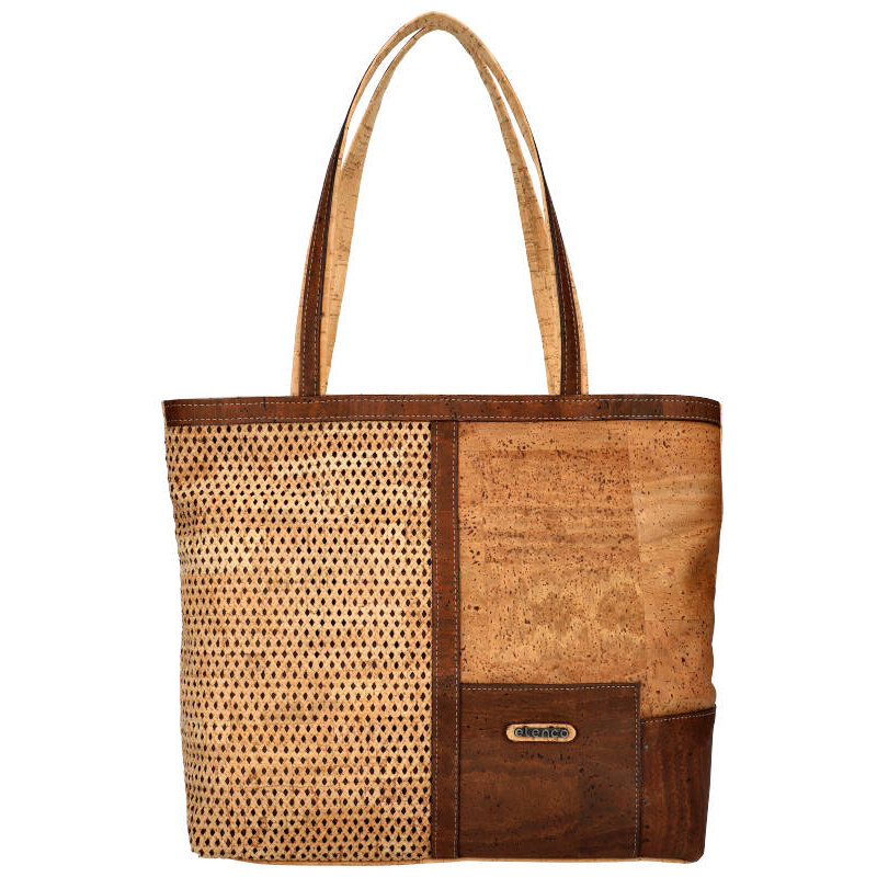 ELENCO Korková dámska kabelka cez rameno 825MS prírodne hnedá 40954106