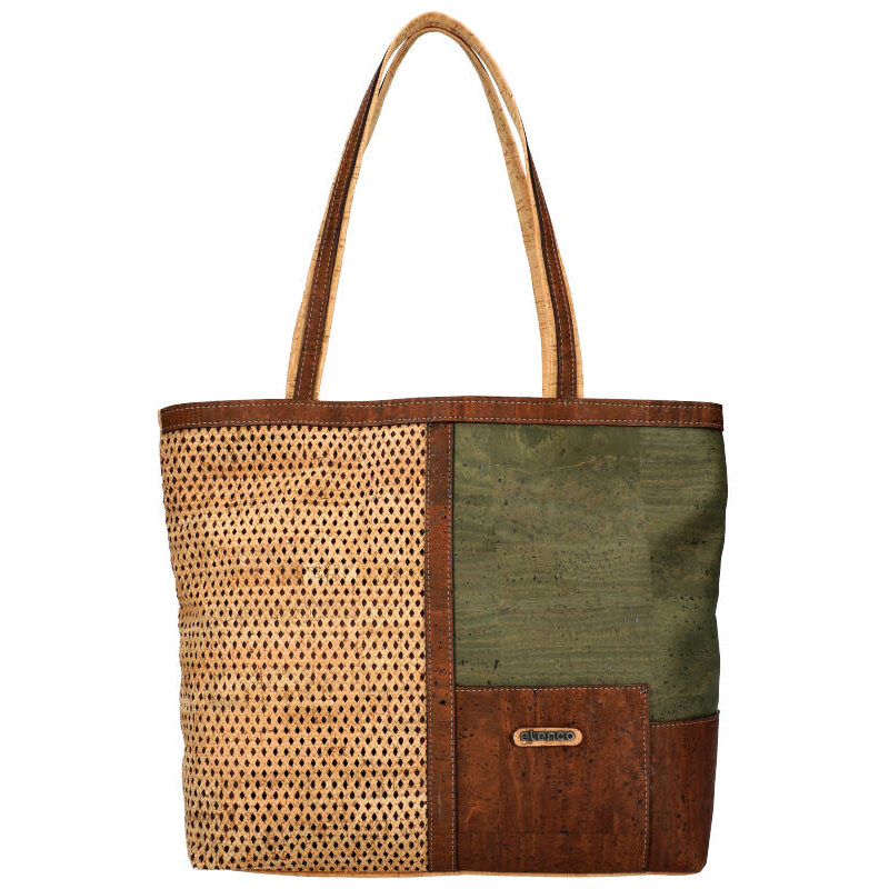 ELENCO Korková dámska kabelka cez rameno 825MS zelená 40954107