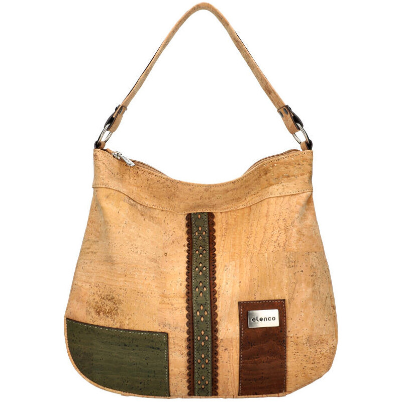 ELENCO Korková dámska kabelka 830MS zelená 40954111