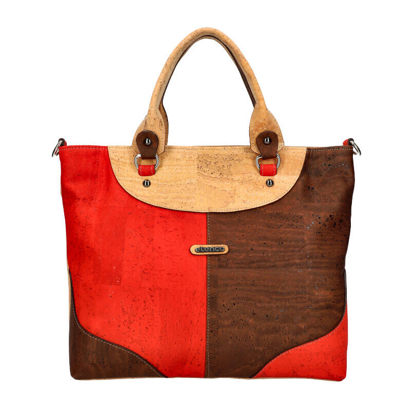 ELENCO Korková dámska kabelka do ruky 811MS červená 40954112