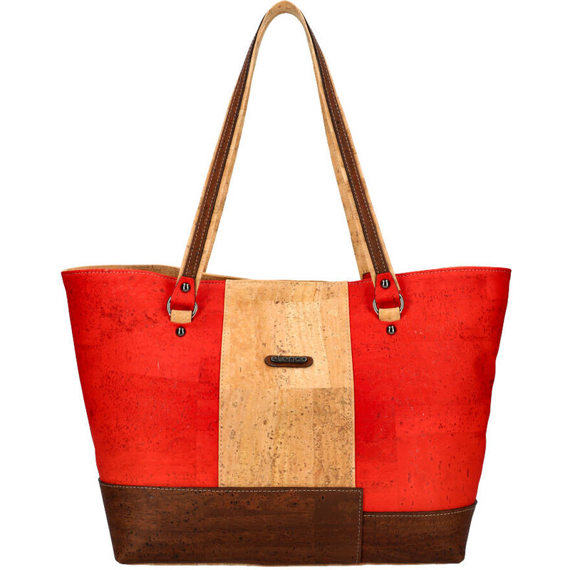 ELENCO Korková dámska kabelka cez rameno 805MS červená 40954098