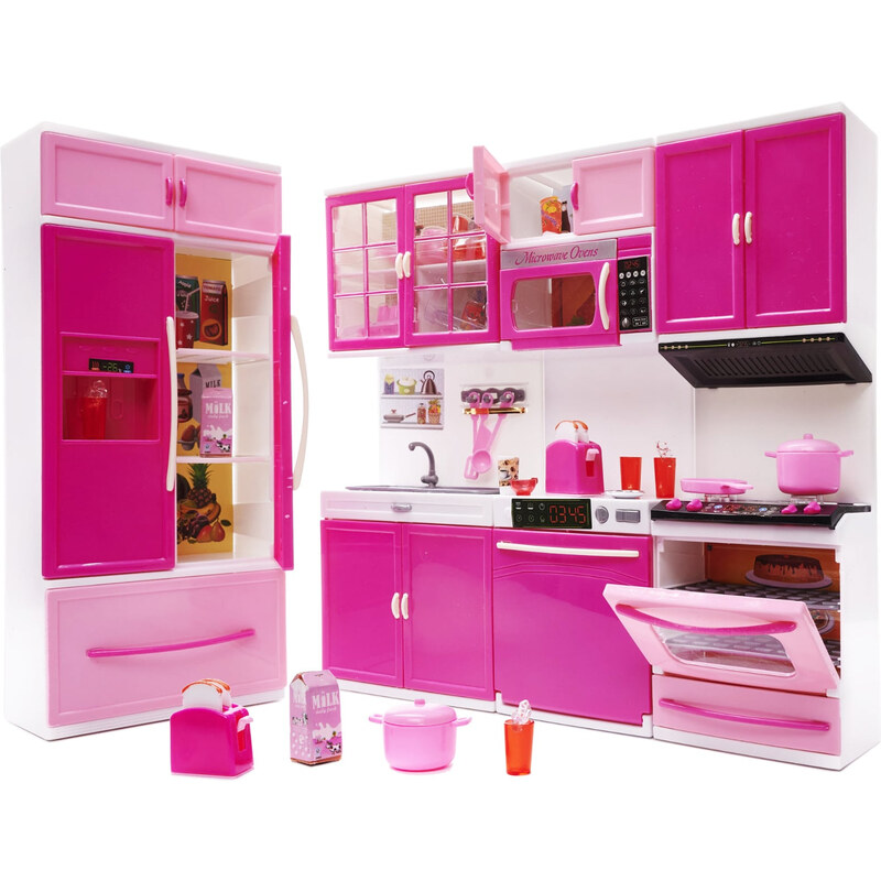 FunPlay FP-6117 Plastová kuchynka pre bábiky 31x13,5x6 cm, ružová