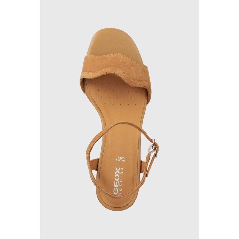 Semišové sandále Geox D NEW ERAKLIA 50 béžová farba, D35RNE 00021 C5006