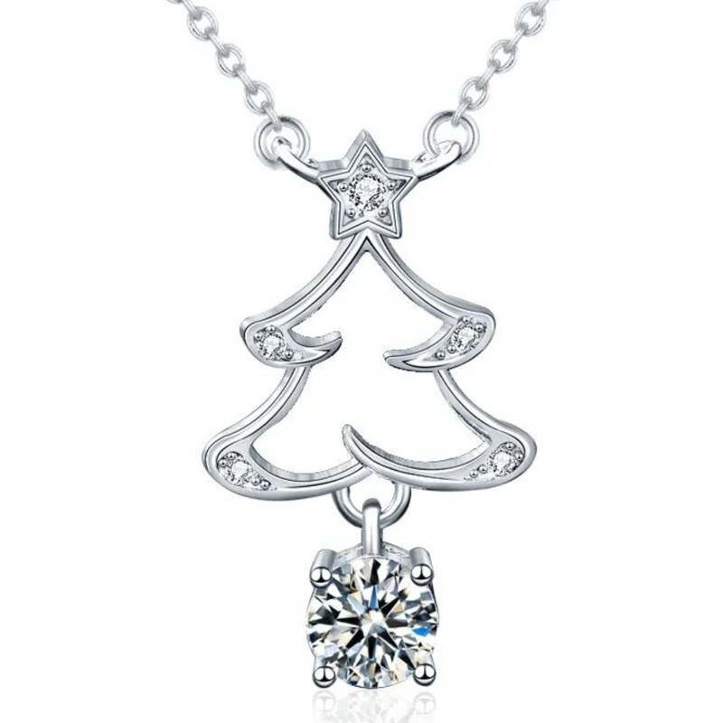Olivie Strieborný náhrdelník VIANOČNÝ STROMČEK 7401 41027890