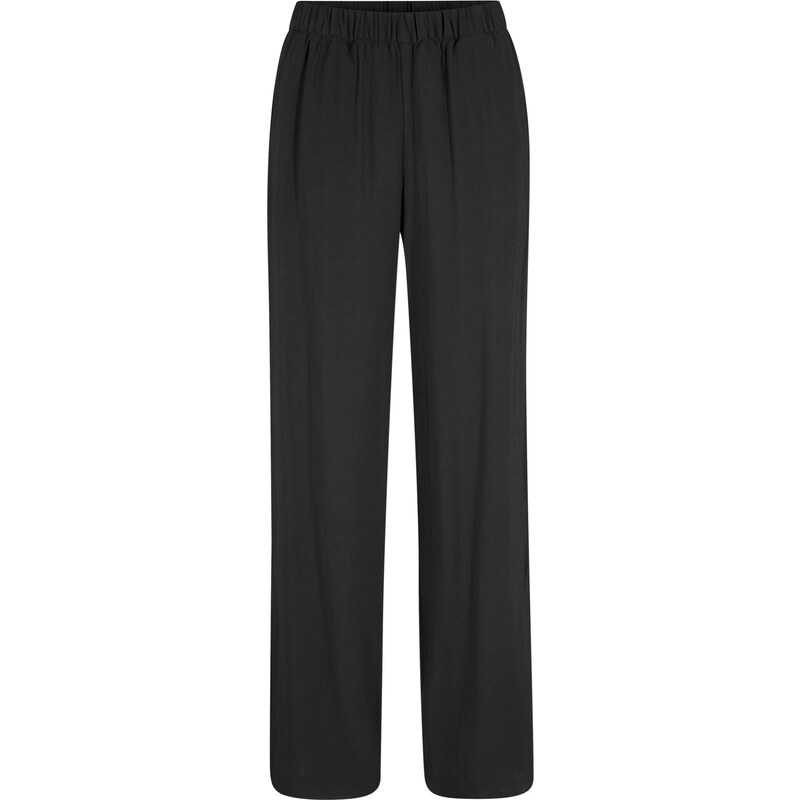 bonprix Viskózové nohavice so širokým strihom a pohodlným pásom, farba čierna