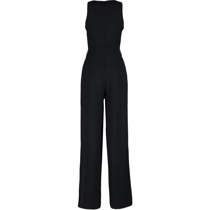Trendyol Black Belted Maxi Woven Jumpsuit