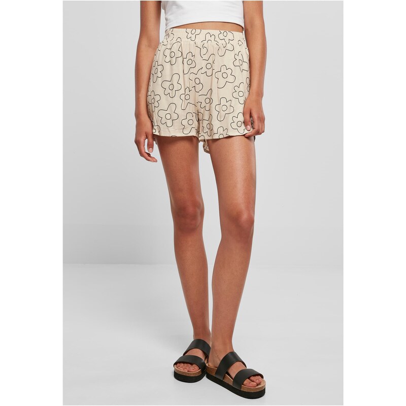 Urban Classics AOP Viscose Resort Womens Soft-Seagrass Flower Shorts 50649922